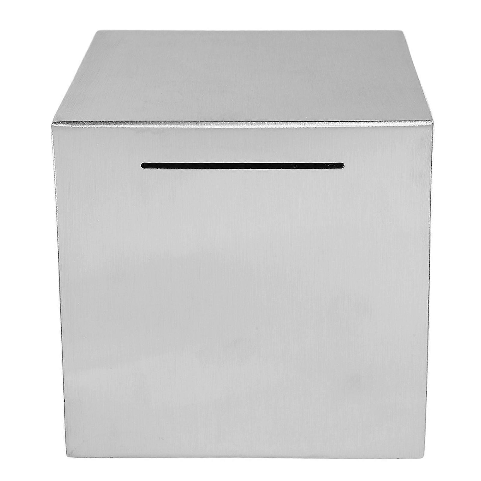Stainless Steel Unbreakable Coin Bank Savings Box for Adults – Large Capacity Money Saving Container for Home or Office Use