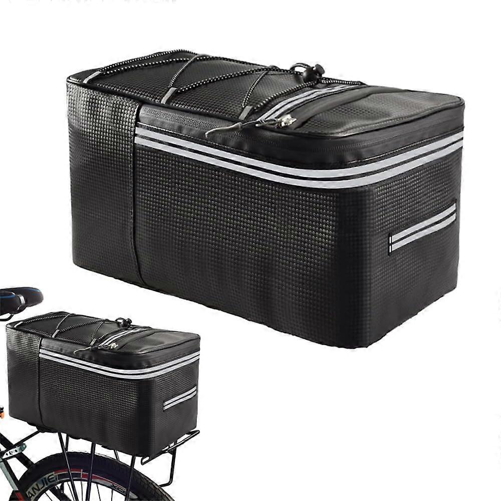 Bicycle Pannier Rack Bag, Bicycle Rear Bag with Reflective Strips and Zip, for Bicycle Transport Items, 15 L