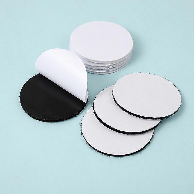 10 Pairs of Round Double-Sided Scratch Stickers - 5cm Powerful and Extra-Strong Adhesive Strip for Carpets and Sofas (Black)