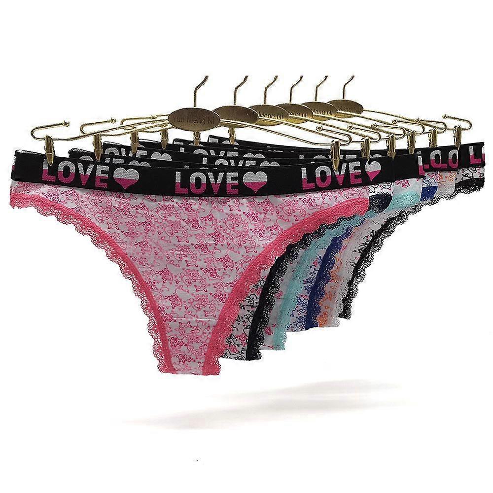 Sexiga stringtrosor G-strings Kvinnor Bomull Underkläder Trosor Paisley Tryck Damer Trosor Underkläder för kvinnor 6 st