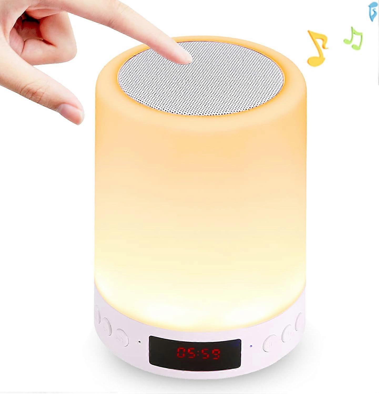 Bluetooth Speaker Light, Touch Bedside Lamp Sound with LED Time