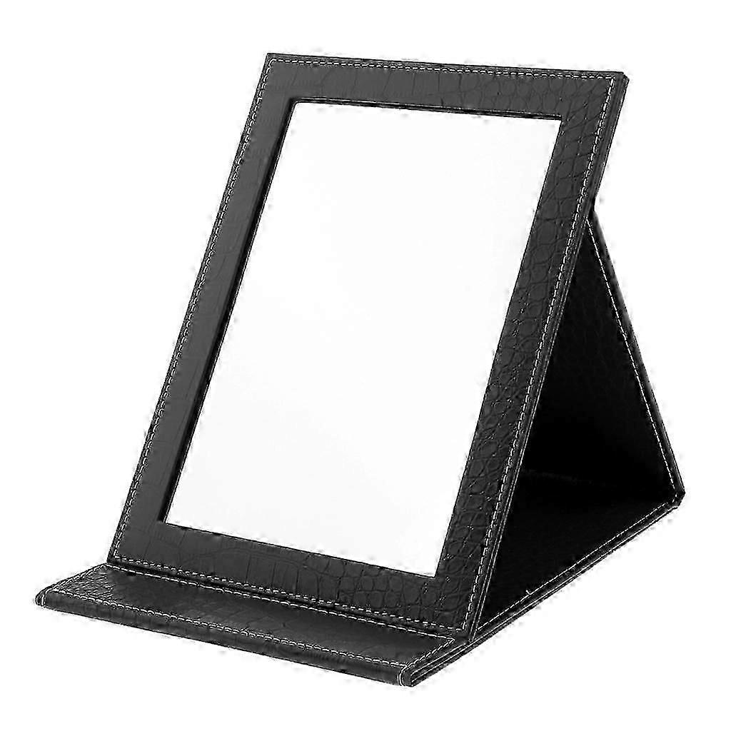 Pu Leather Makeup Mirror Folding Portable Folding Cosmetic Mirror Travel Pink