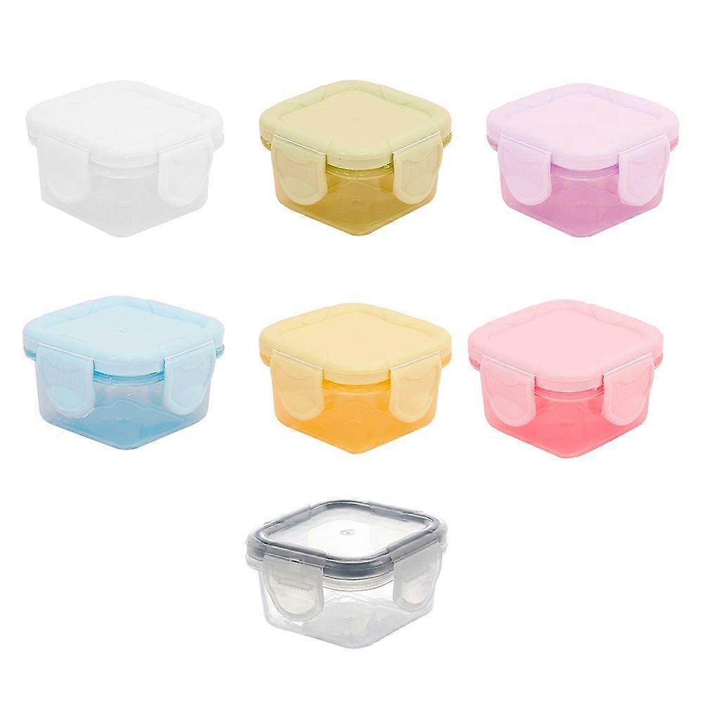 7Pcs Household Sauce Containers Multi-function Condiment Containers Mini Sauce Boxes (Mixed Color)