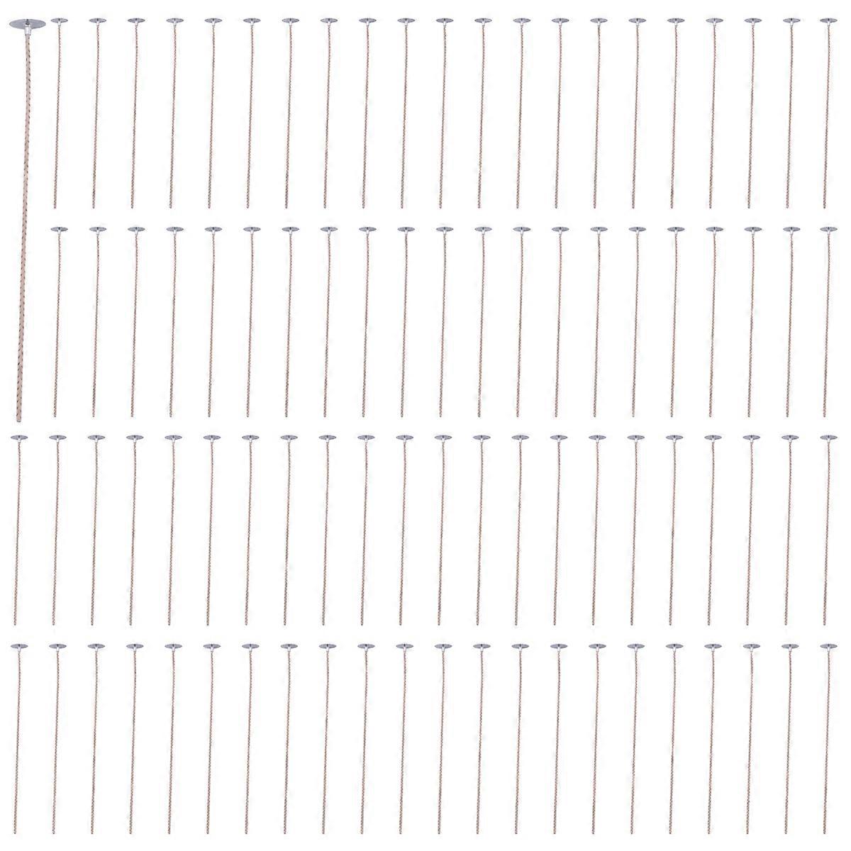 100Pcs Wicks for Soy Candles, 8 Inch Pre-Waxed Candle Wick with Base