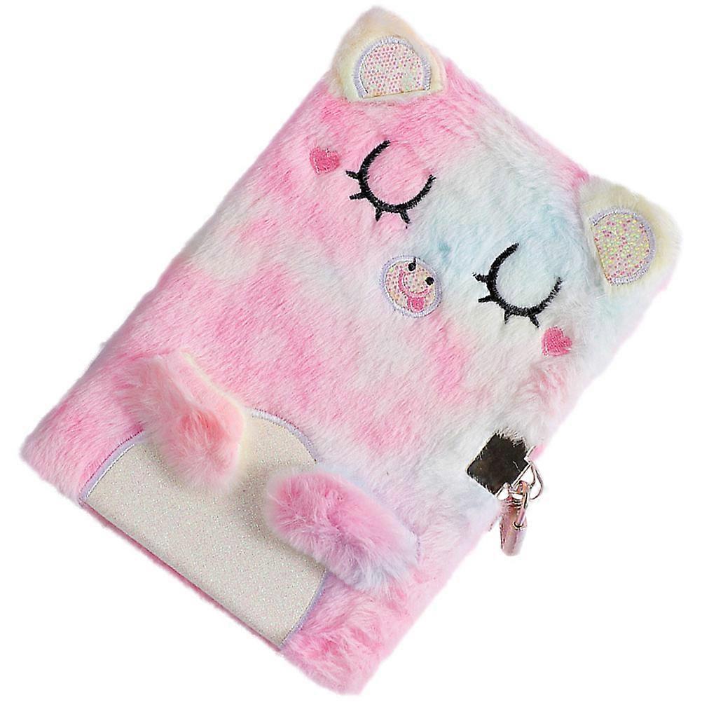 Cute Plush Notebook for Students   Portable Fluffy Diary with Cartoon Animal Design for Easy Carrying and Storage
