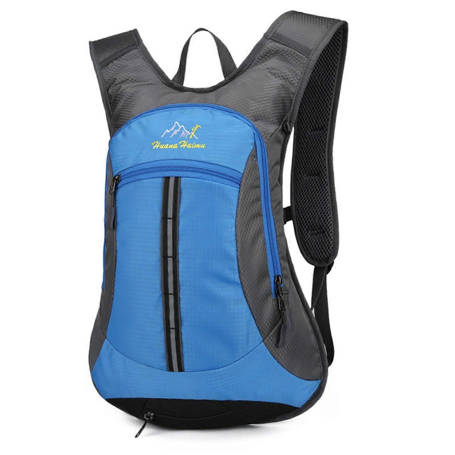 outdoor cycling backpack with hydration system, lightweight travel backpack, twoway zipper, compatible with 2.0L reservoir, blue