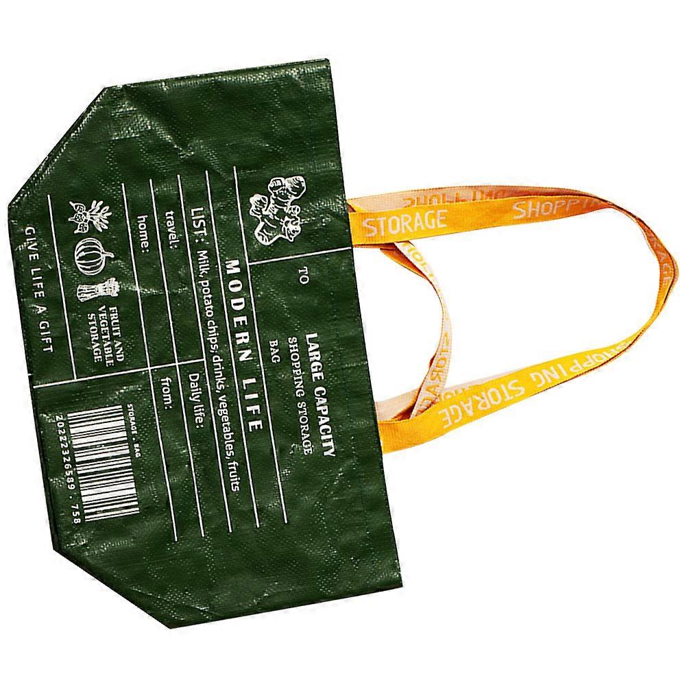 Reusable Bag Handheld Shopping Bag Simple Style Large Capacity Green Polyester Webbing 52x33cm 1Pack