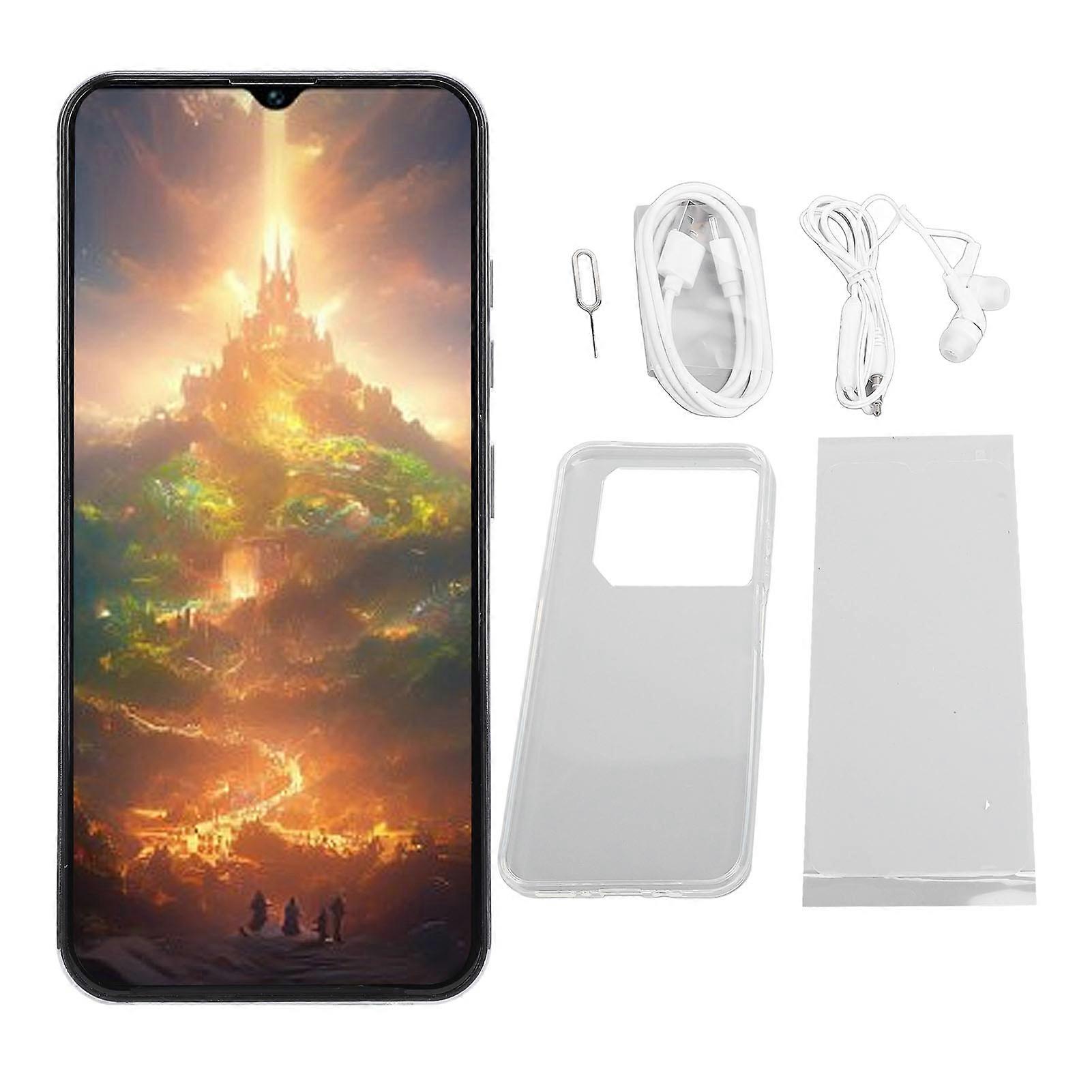 3G Unlocked Smartphone - 6.6" Incell HD Screen, 10 Core CPU, 8000mAh Battery, Android 14, Silver