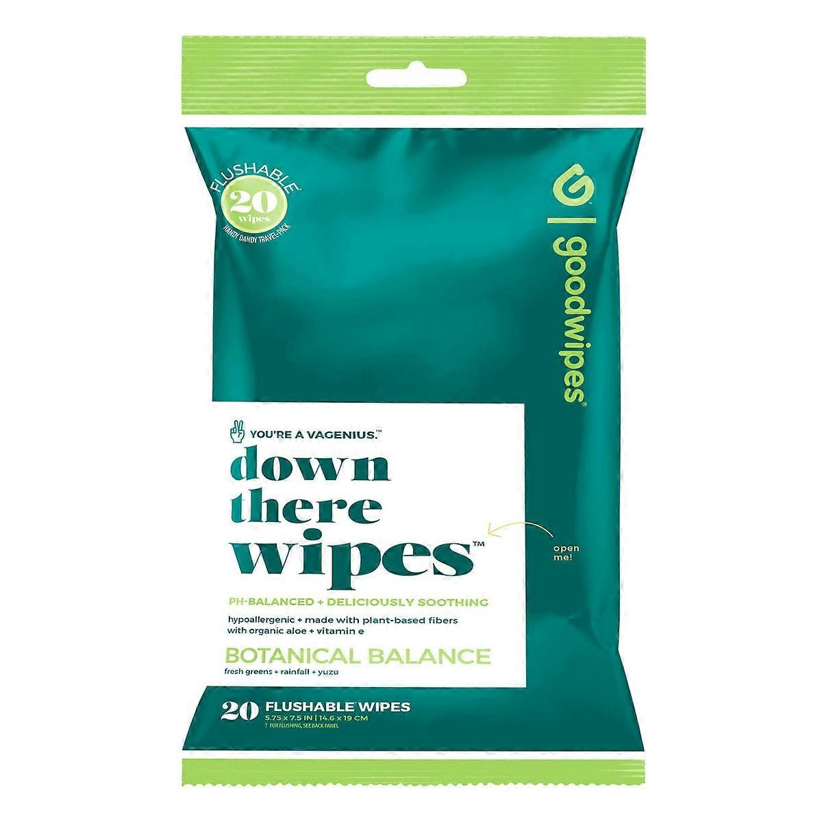 Goodwipes Down There 植物平衡湿巾 - 20片