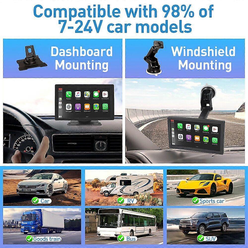 9インチポータブルワイヤレスカーラジオCarplay自動タッチスクリーンステレオAndroid MK89944