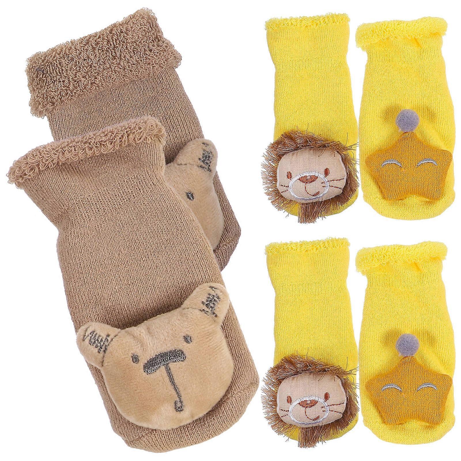 Toddler Floor Socks Anti Skid Socks Infants Socks Cold Floor Protection 3 Pairs