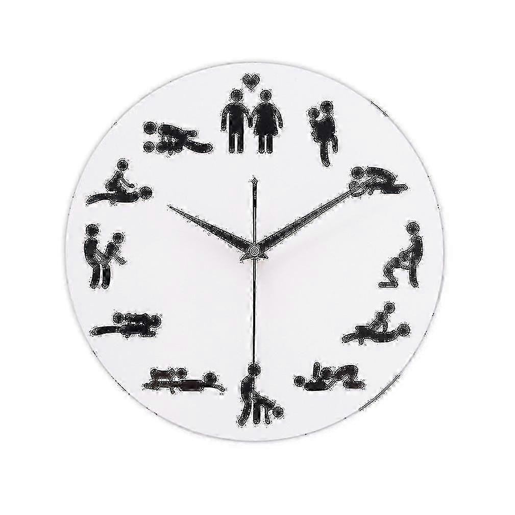 Acrylic Mirror Wall Clock for Men Featuring Sex Poses