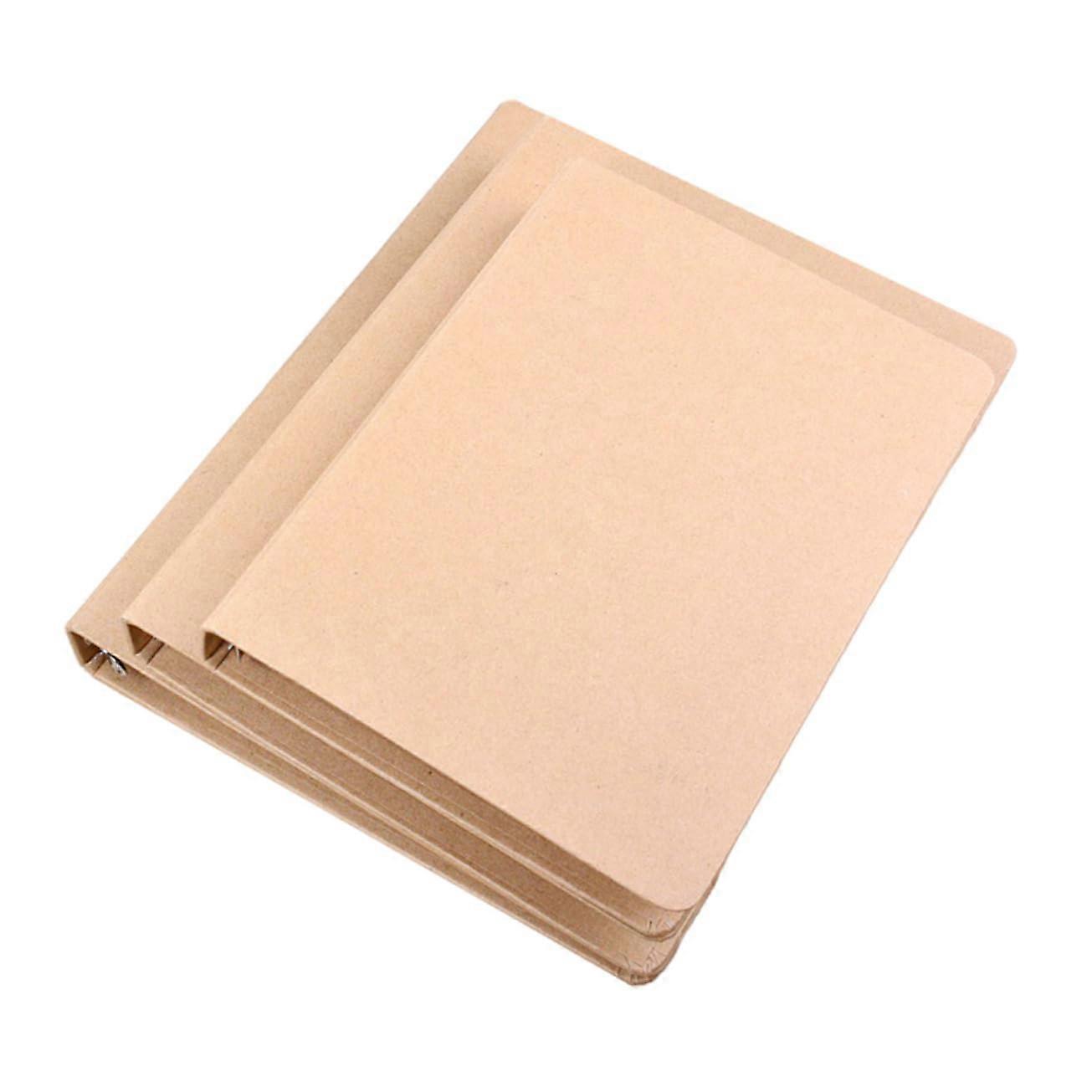 3-Piece Kraft Paper Notebook Cover Set for Refillable Loose Leaf Binder, School Office Use, Creative Projects