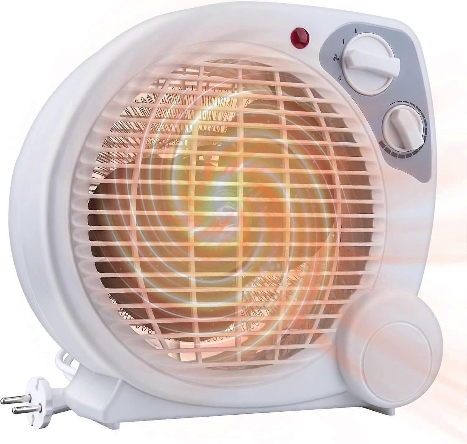 2000W Energy Saving Fan Heater, with 2 Heating Levels, Adjustable Thermostat