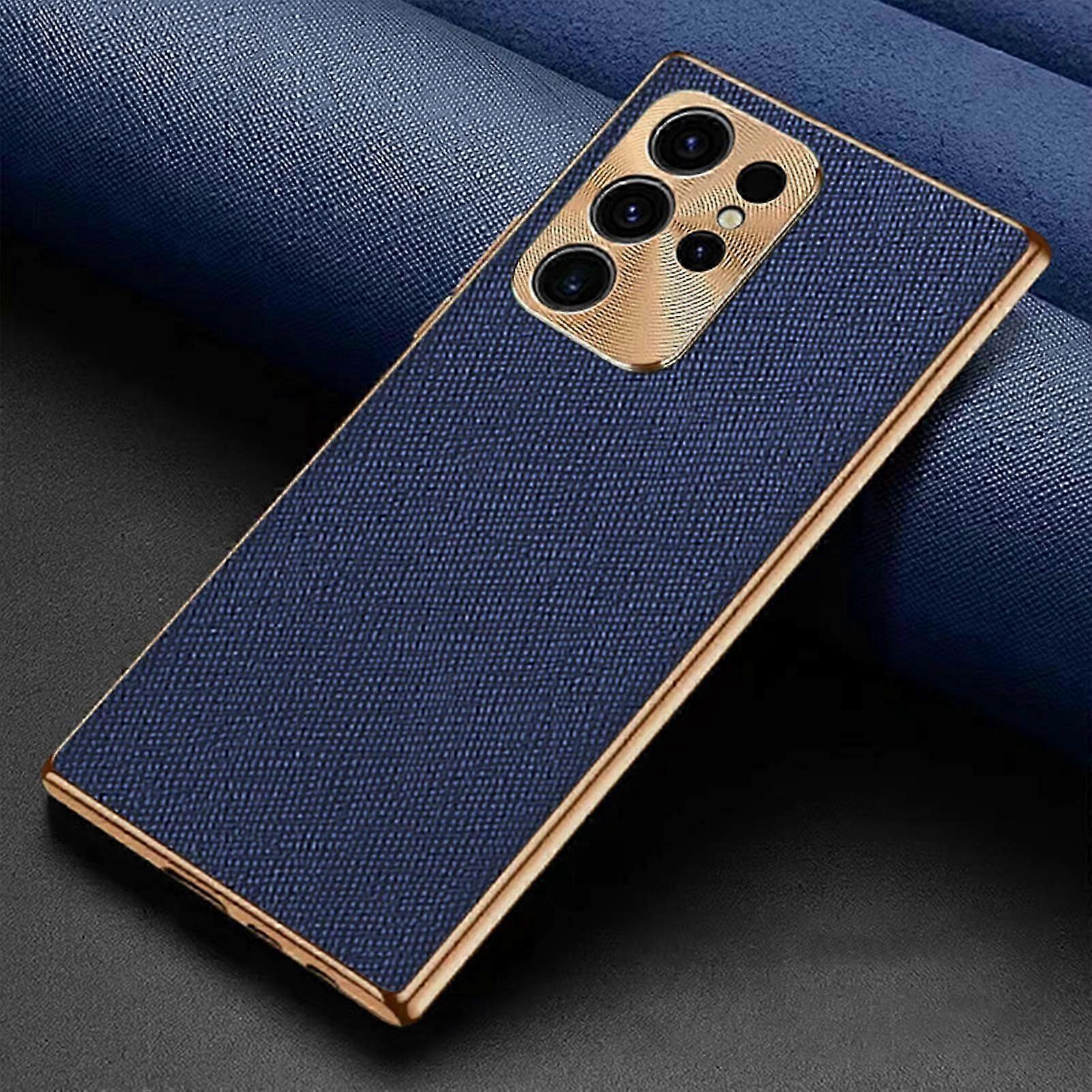 جراب هاتف لهاتف Samsung Galaxy S24 / S24 Plus / S24 Ultra ، غطاء متقاطع نحيف مقاوم للصدمات من الجلد ، واقي عدسة الكاميرا ، حافظة طلاء ناعمة متينة