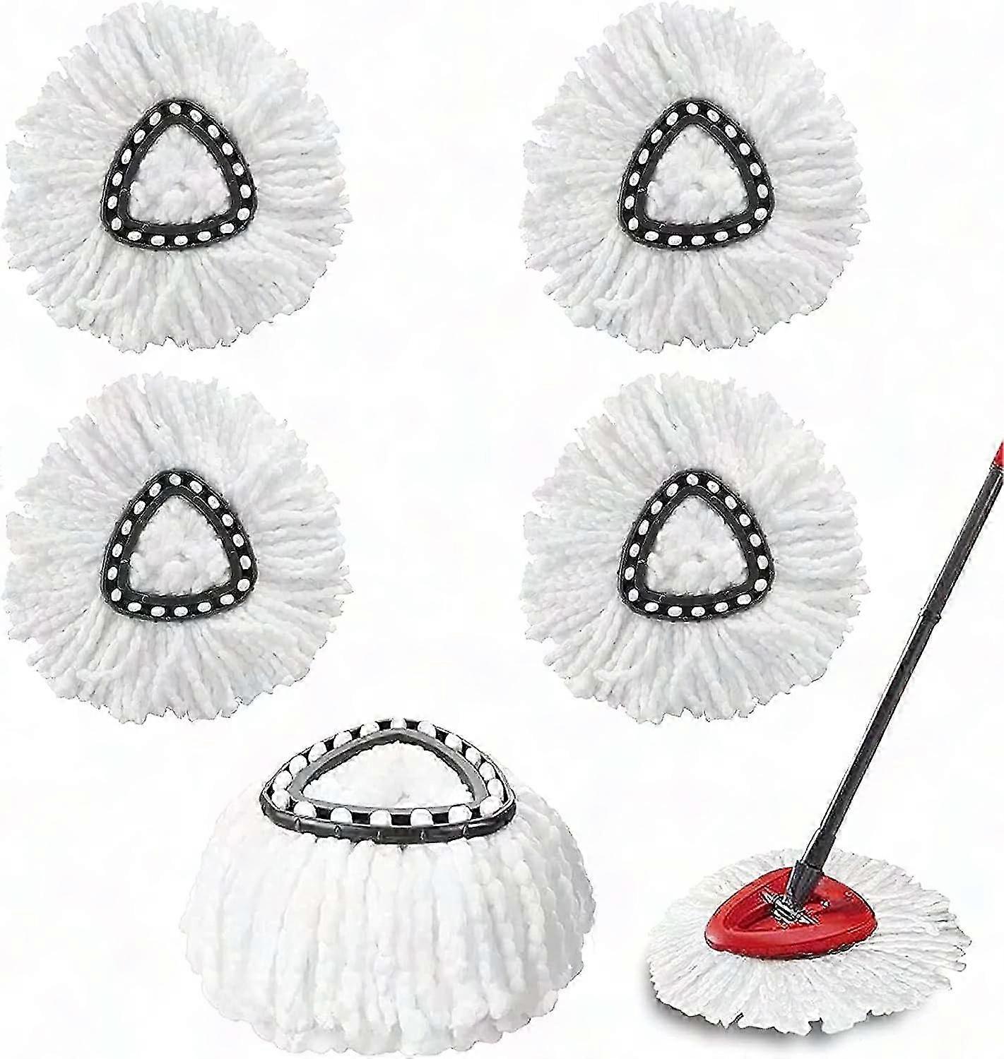 5 Pack Vileda Triangle Swivel Mop Replacement Heads - Microfiber Spin Mop Refill for Swivel Mops