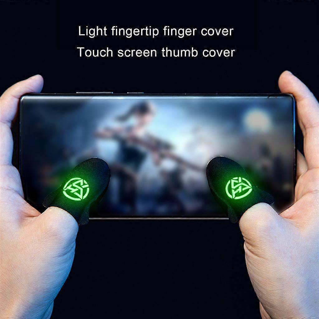 2 Pieces Gaming Finger Coats Luminous Sensitive High Elasticity Sweat-proof and Non-slip