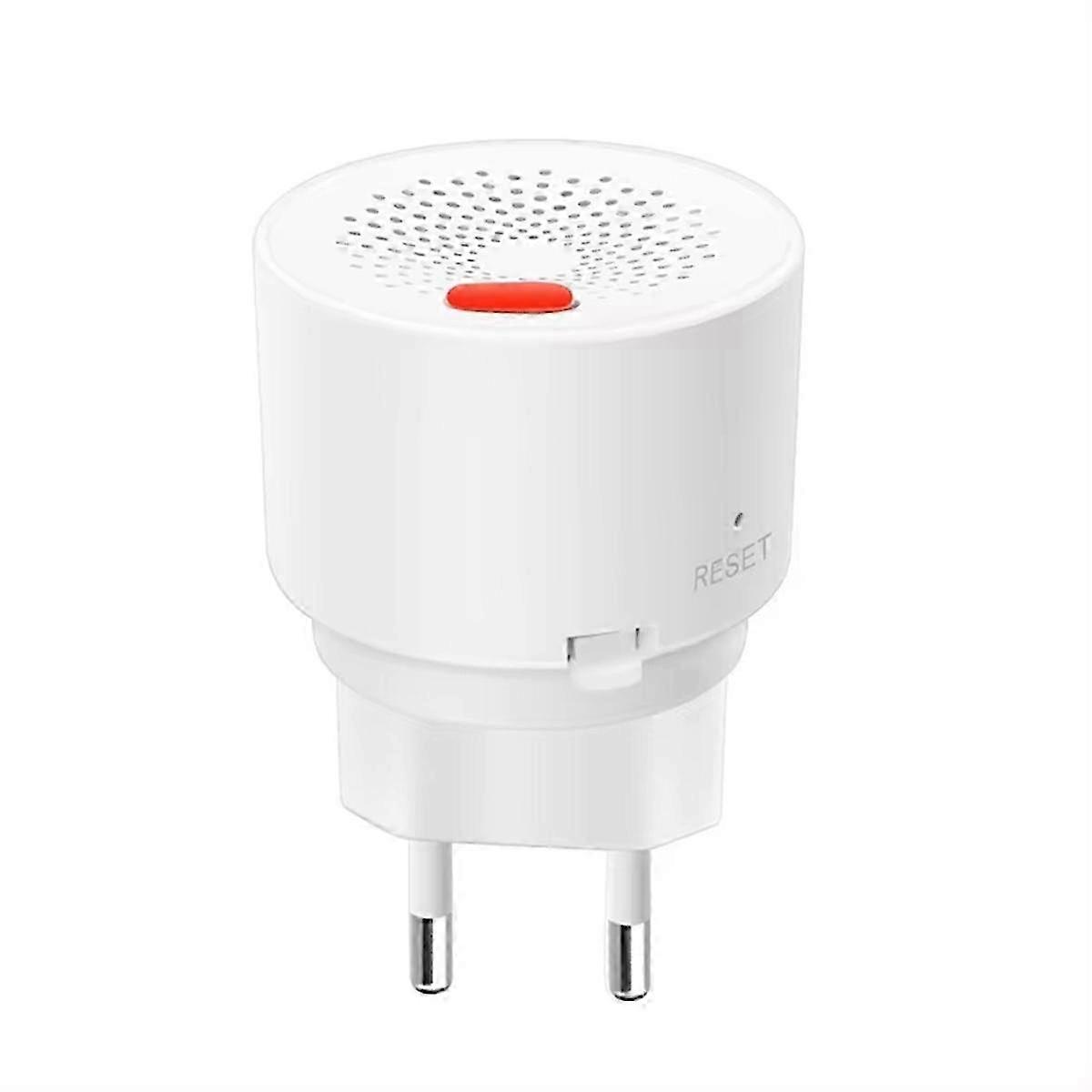 Tuya WIFI Natural Gas Sensor Combustible Household Smart LPG Gas Alarm Detector Leakage Sensor EU Plug--White