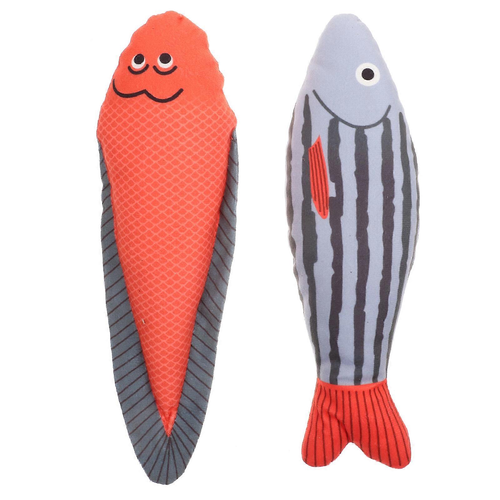 Kitten Fish Toy Cartoon Fish Modeling Cat Toy Stimulate Curiosity Encourage Natural Instinct 23X7X4Cm 2Pcs
