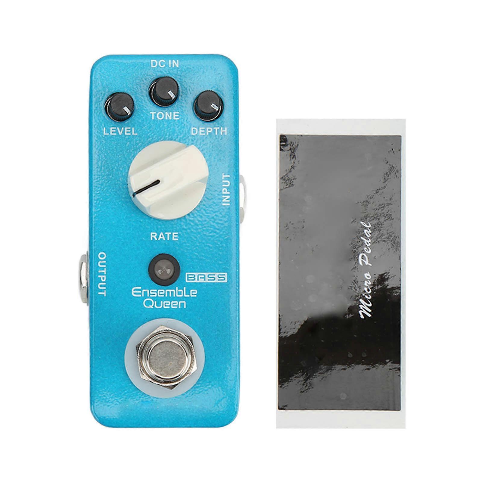 Bass Chorus Effect Pedal Metal Blue Guitar Pedals with True Bypass Switch LEVEL DEPTH RATE Knob