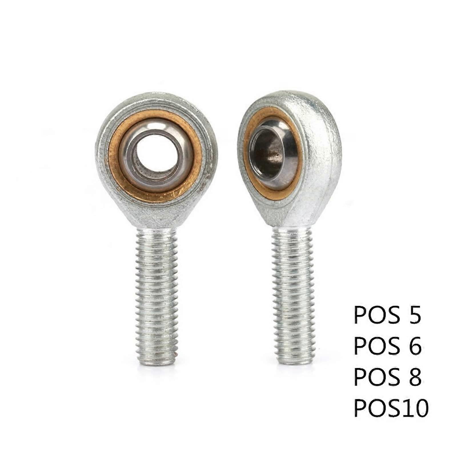 POS5 POS6 POS8 POS10 (Pack of 10) 5mm 6mm 8mm 10mm Right Handed Line Rod Ends with Male Thread Spherical Plain Bearings (Size: POS 8)