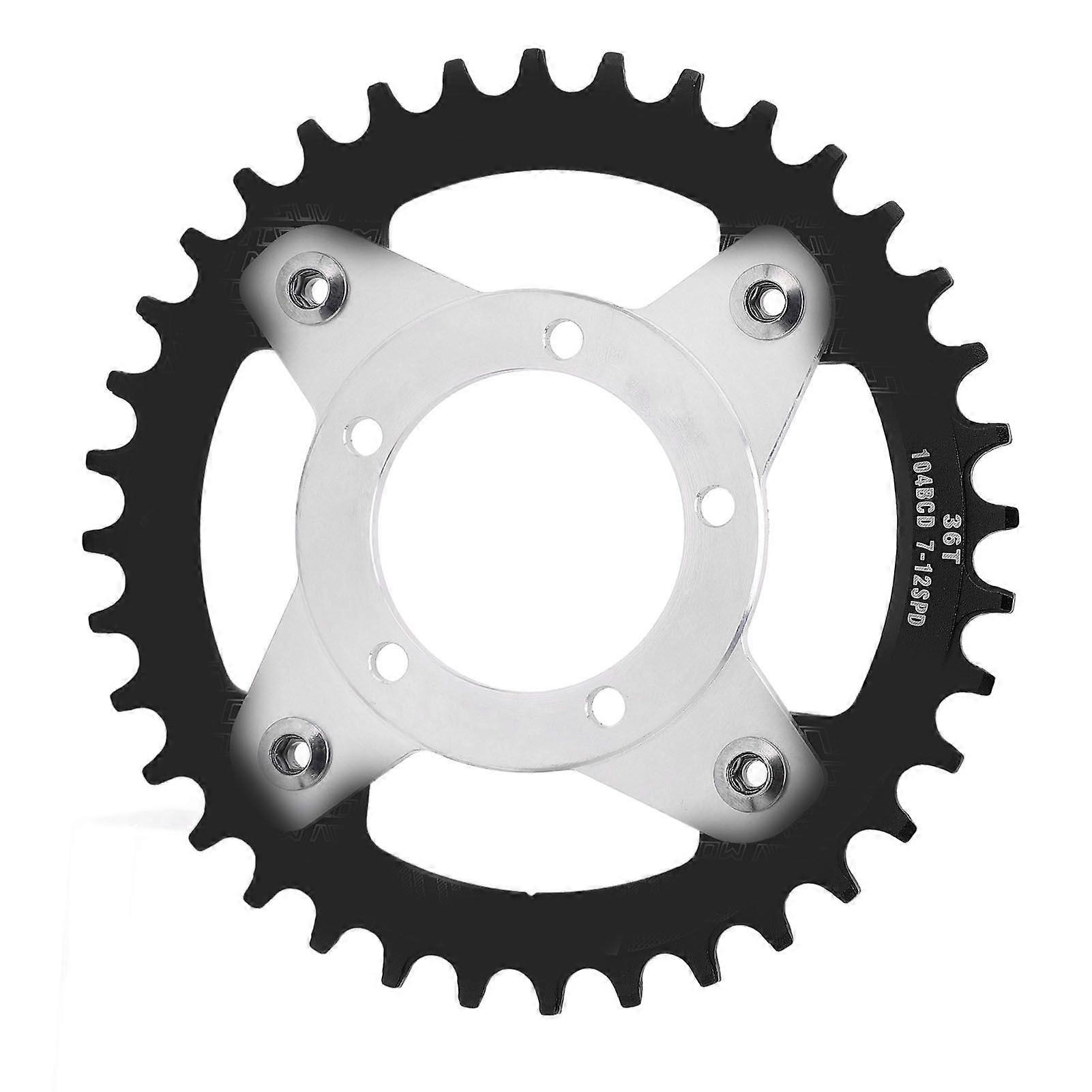 Motor Bike Gear Adapter Mid Drive Chainring Spider Chain Conversion Kit for Bafang BBS01 BBS02 36T 104BCD Motor Black YMQX)