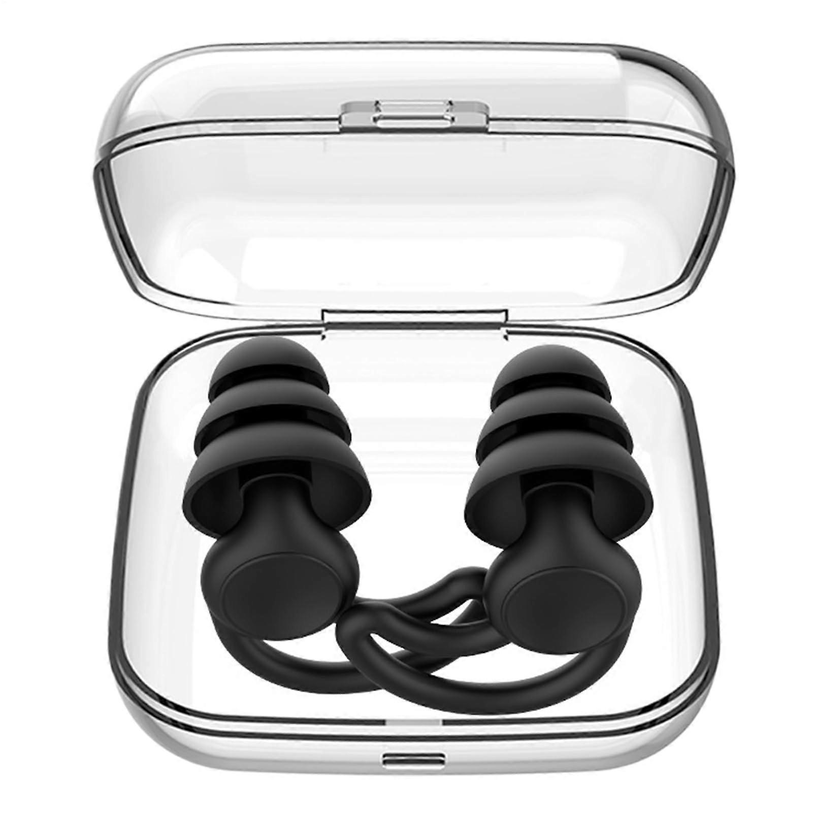 Noise Cancelling Ear Plugs 25-28dB Snoring Blocker For Sleeping Noise Sensitivity Lightweight Black 1 Pc Reusable