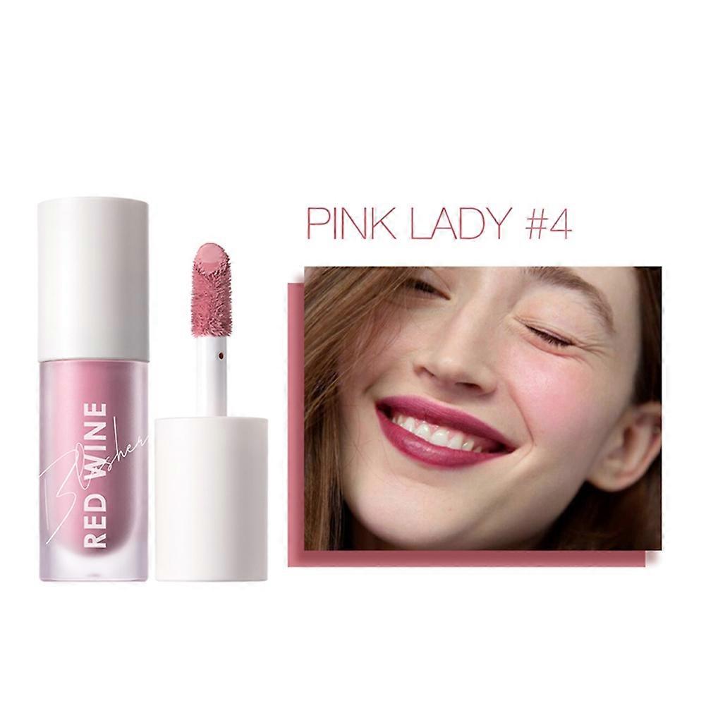 Face Blusher Waterproof Long Lasting Moisturizing Blush Shading Liquid Makeup 5g(#4 )