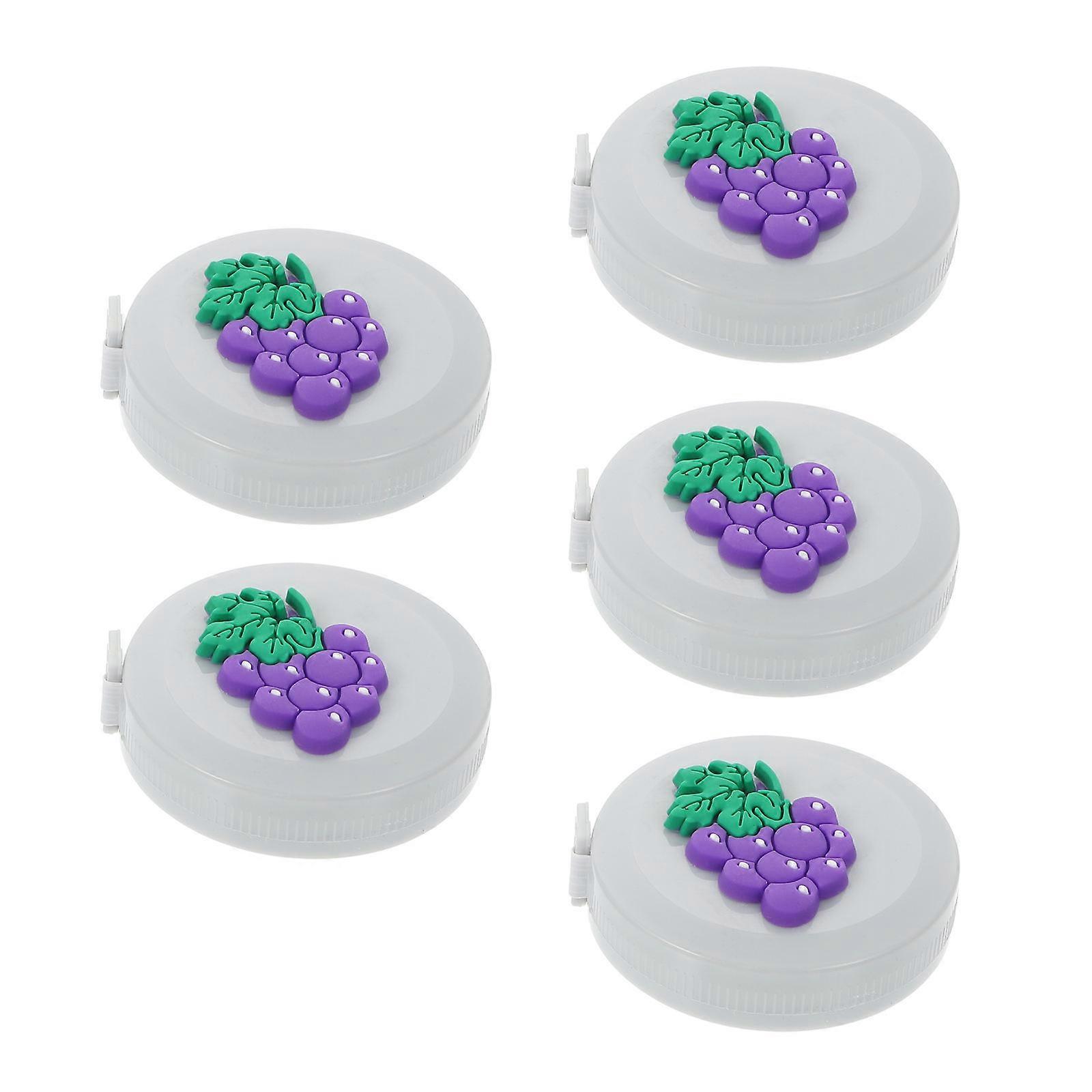 Cute Mini Tape Measures Kid Measuring Tape Fruit Shape Portable Tools Outdoor Use Multi Color 5Pcs