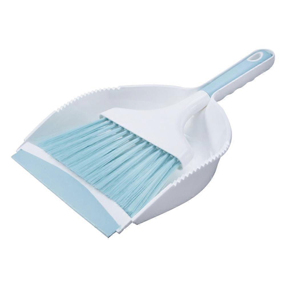 Mini Dustpan and Broom Set for Desktop, Car Gaps, and Digital Devices – Lightweight Cleaning Tools with Detailing Brush, Sky Blue