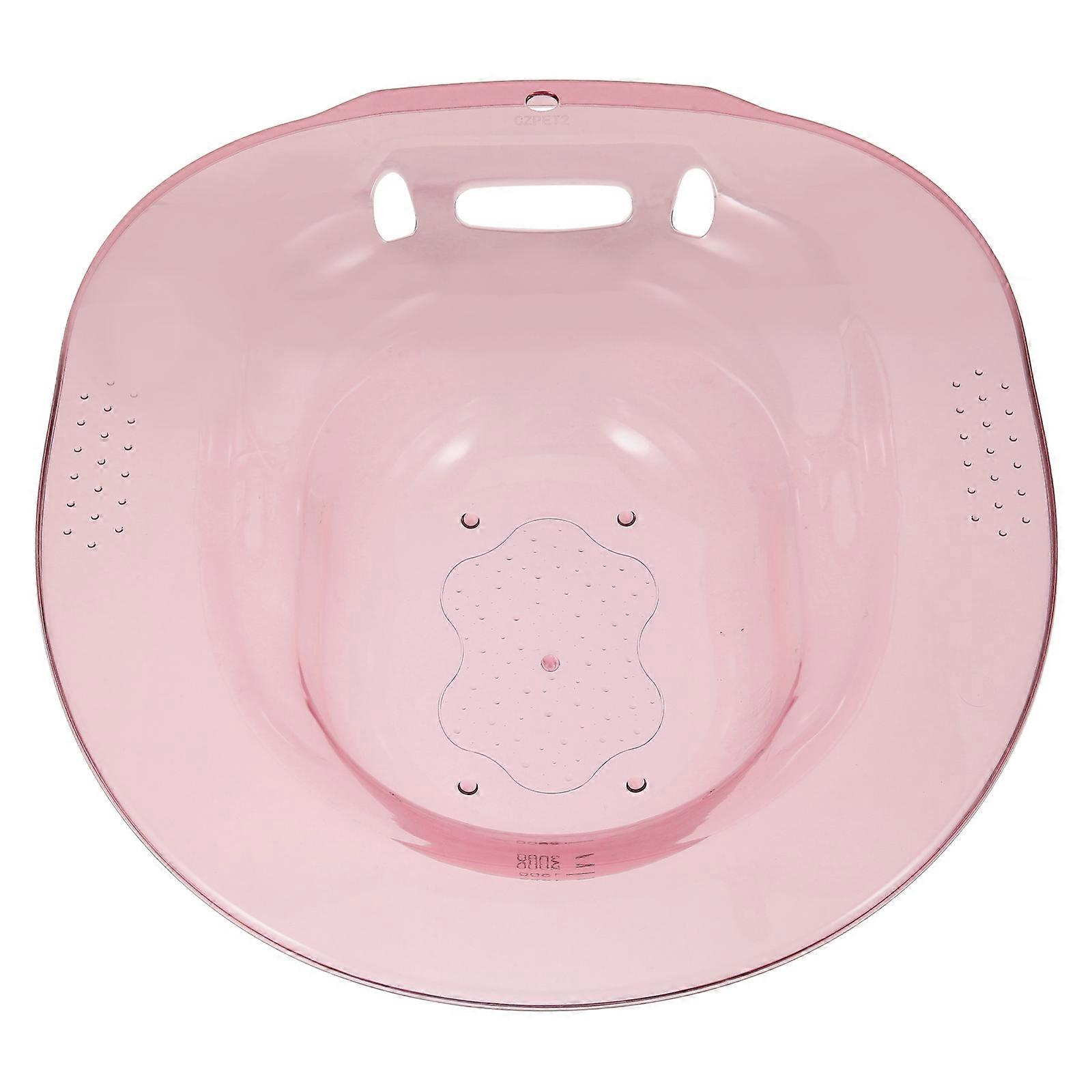 Plastic Sitz Bath Basin Postpartum Care For Pregnant Women 39.50X36.50X12.00CM Pink Private Part Soaking 1Pack