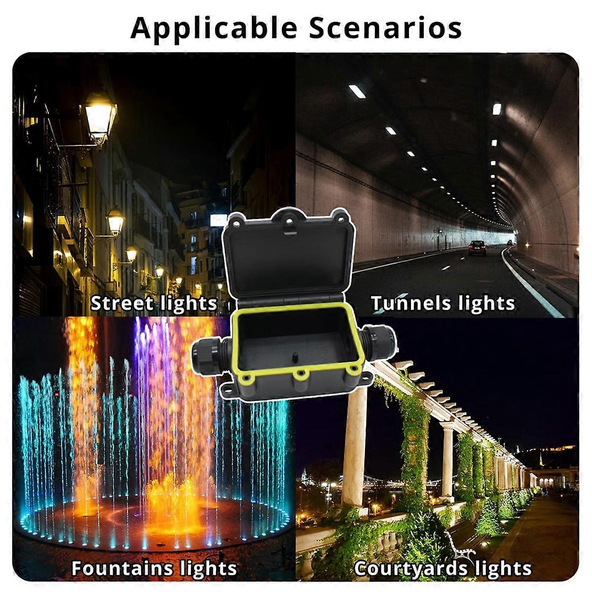 External Junction Box IP68,2 Way Clamshell-Type Underground Electrical Box with Terminal Block Airti