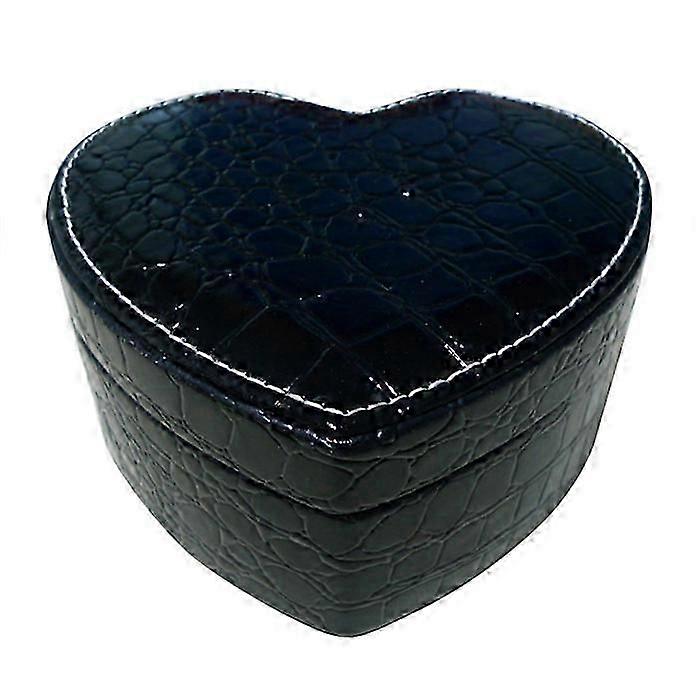 Pu Crocodile Pattern Leather Heart-Shaped Jewelry Storage Box