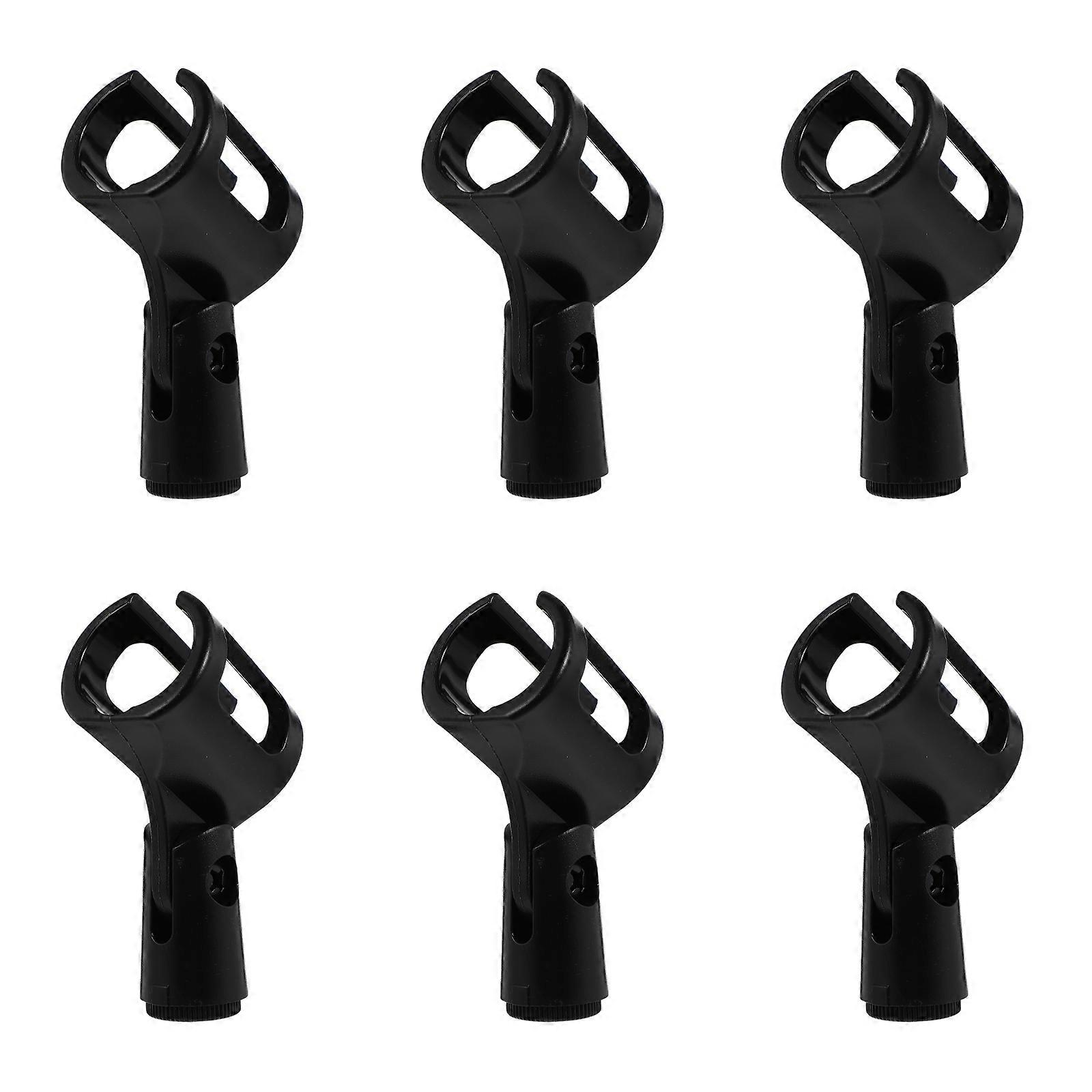 6 Pcs Handheld Microphone Holders for Wired and Wireless Microphones Black