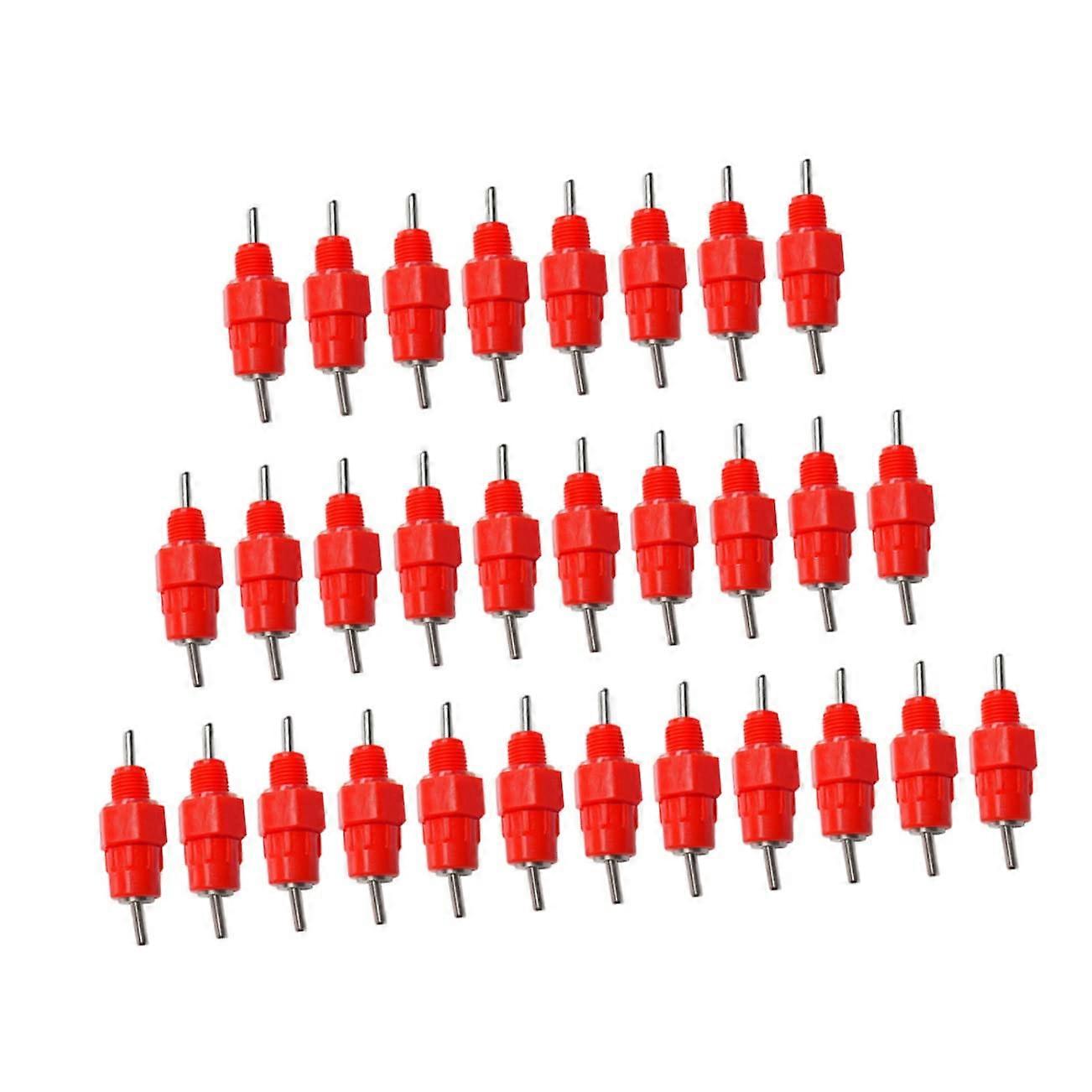 30 Pcs Automatic Chicken Waterer Cups Poultry Drinking Fountain for Hen Chick Coops Red Plastic