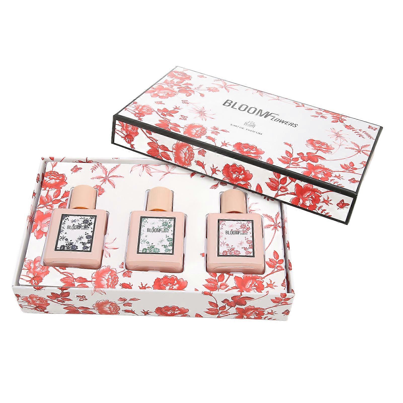 3pcs Women Perfume Set Flower Fragrance Long Lasting Aluminum Nozzle Perfume Spray for Daily Use