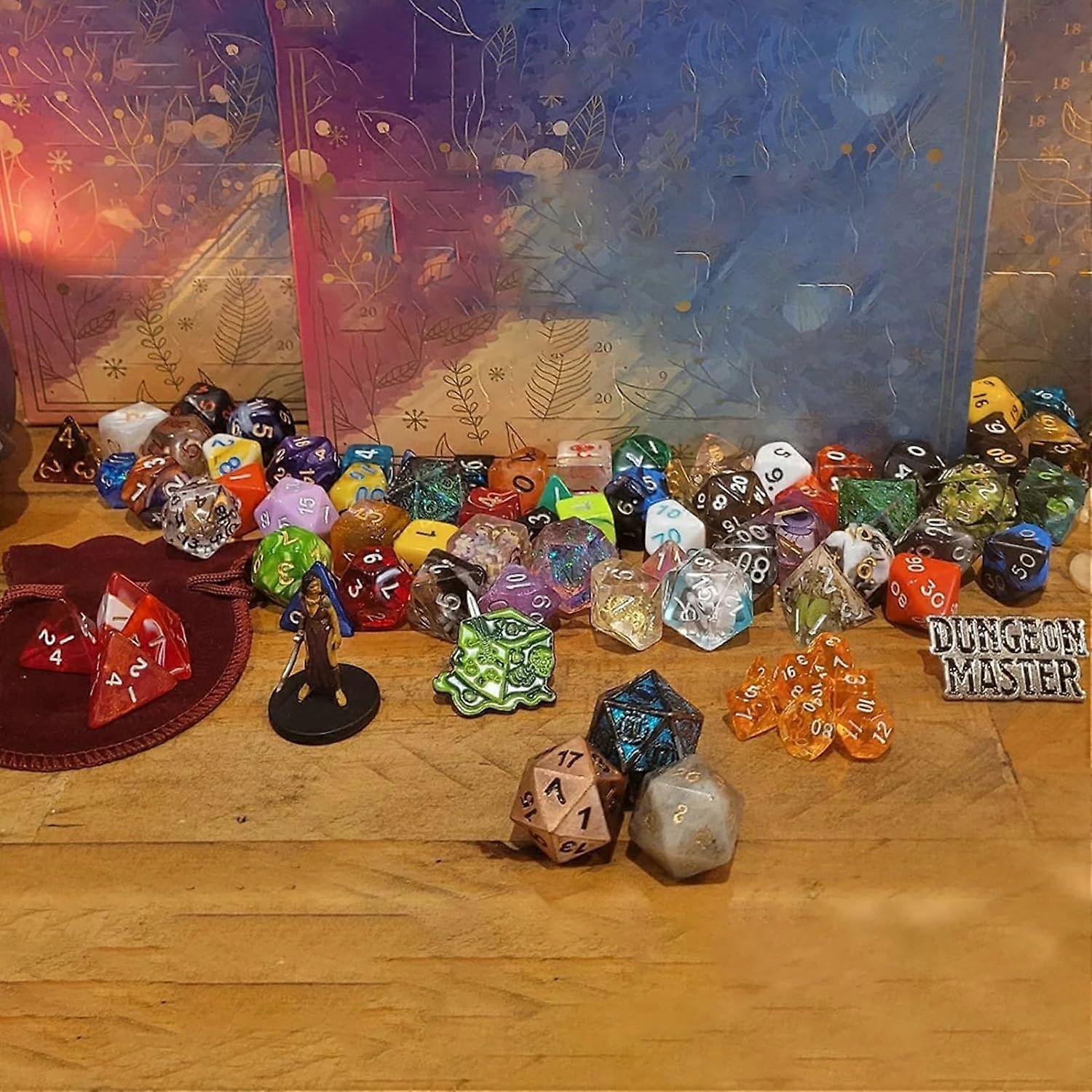 DND Advent Calendar Set - 2024 Cube Advent Calendar with 24 Days of D&D Dice for Dungeons and Dragons and Pathfinder RPG
