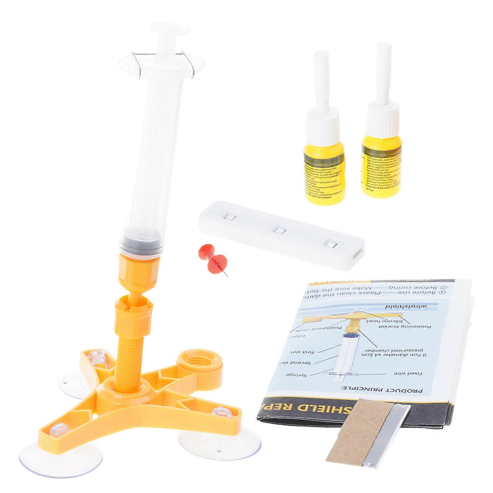 Complete Windshield Repair Tool Set Includes Injector & Scraper Versatile Windshield Repair Tool for Quick homes Repairs Multicolor