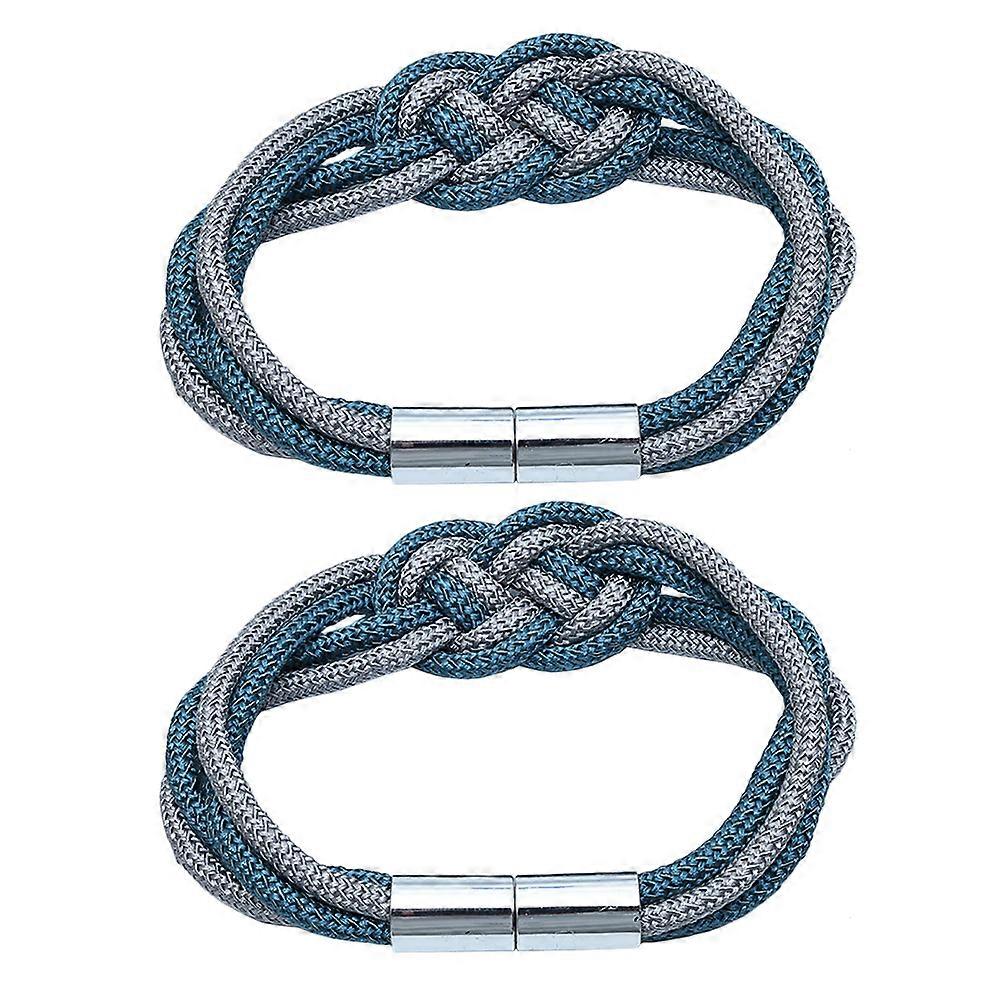 Curtain Tiebacks with Magnetic Buckle for Easy Use and Cotton Rope 2 Pcs Assorted Color
