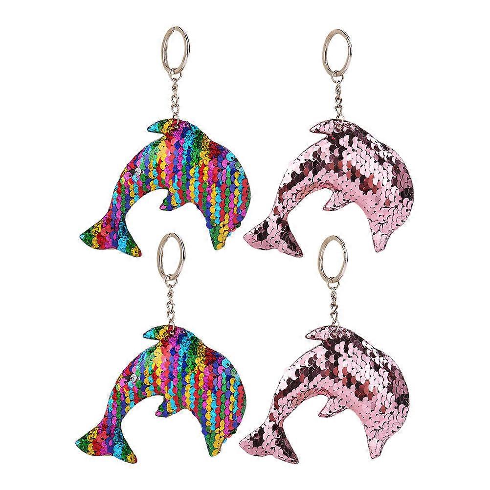 Stylish Decorative Bag Keychain Dolphin Shaped Creative Style Any Occasion 4Pcs