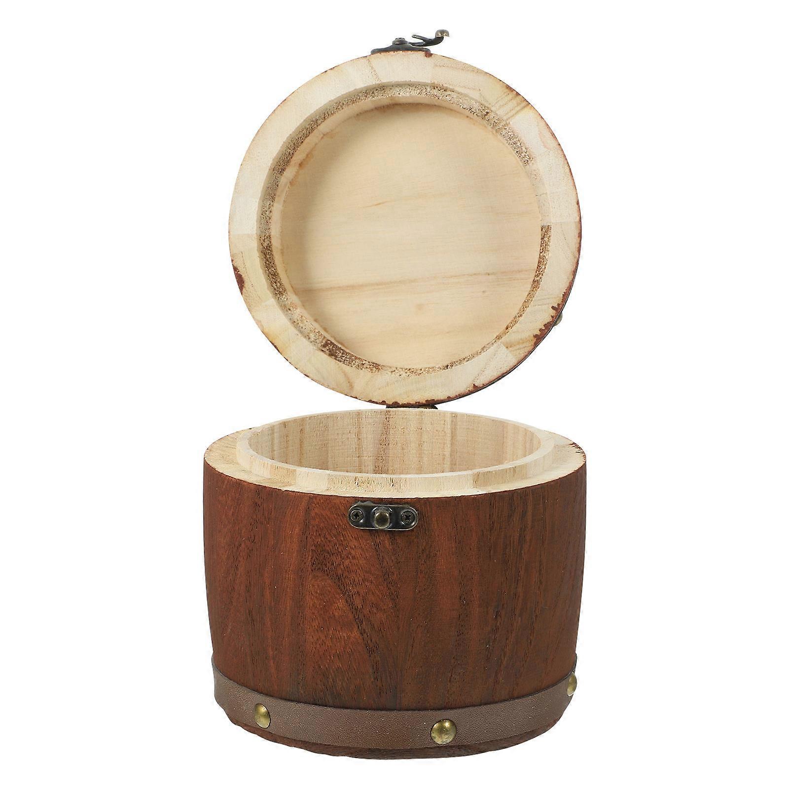 Brown Tea Canister with Airtight Lid for Storage Use Made of Synthetic Material Small Size