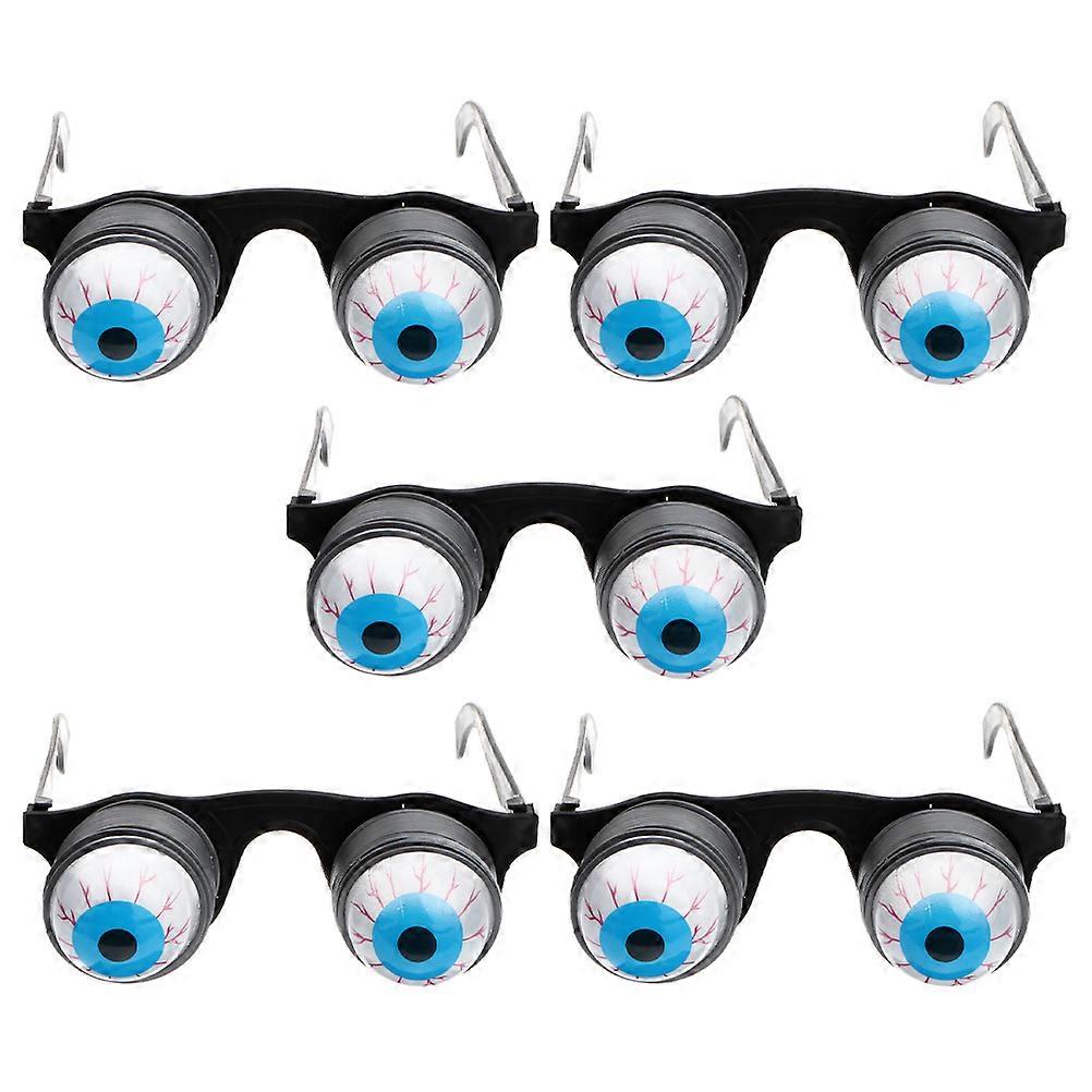Spring Eyeball Eyewear Novelty Party Eyeglasses Halloween Atmosphere Enhancement Multi-colored 11.5X4cm 5Set