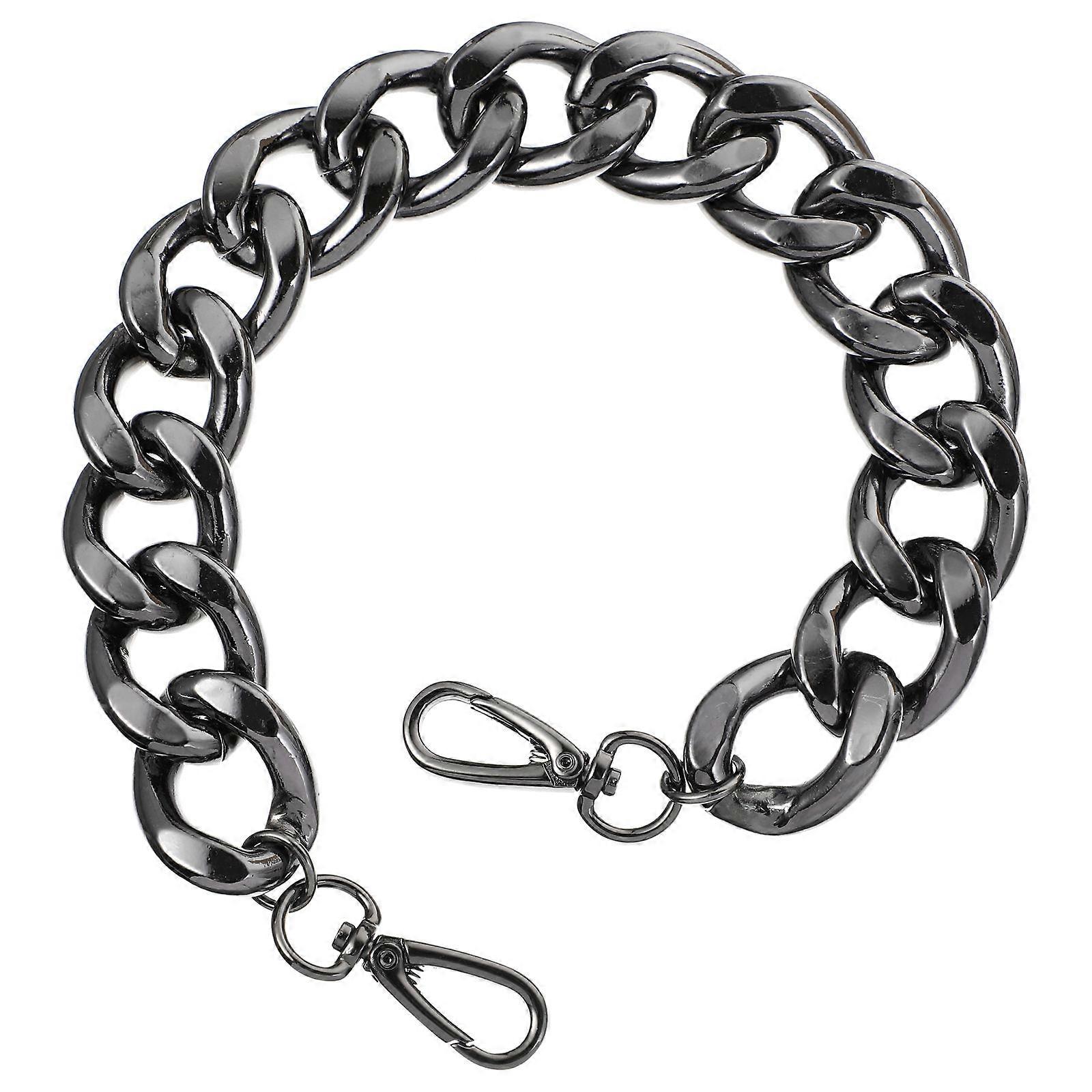 Chic Alloy Bag Chain for Decoration Black Color with Two Buckles Removable and Durable 1Pc