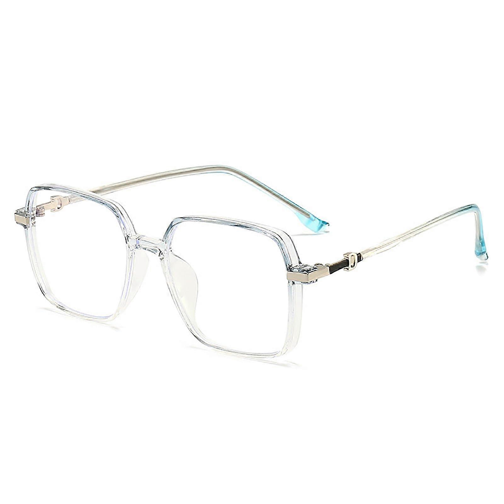 Square Retro Reading Glasses with Blue Light Filter, Oversized Computer Glasses for Men and Women (Blue, 2.5) 2.5 Blue