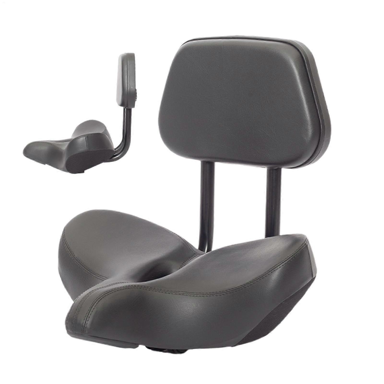 Bicycle Saddle with Backrest, Foam Seat  Breathable with Adjustable Backrest  Thickened,  Load Capacity, Comfortable Black