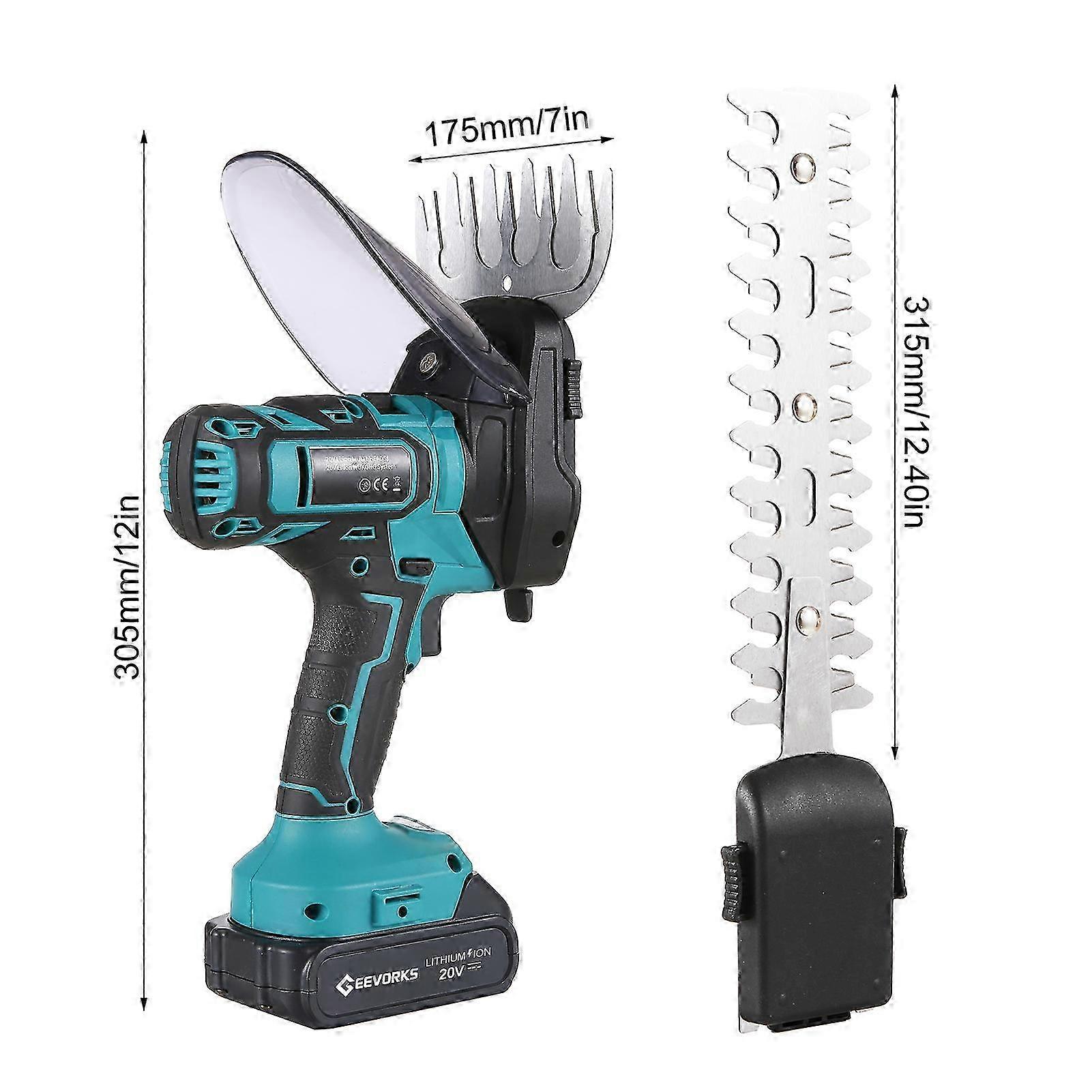 2025 20V Cordless Grass Shears, Handheld Grass Trimmer, 2 in 1 Electric Grass Clippers & Power Hedge Trimmers Cordless for Gardening, with 2pcs 2000mA