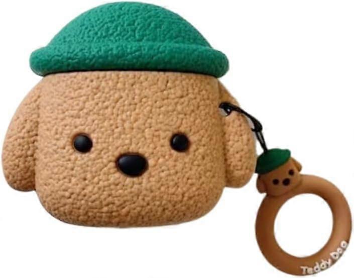 Case Compatible with AirPods 3, Cute Creative Pet Hat Teddy Dog Earpho