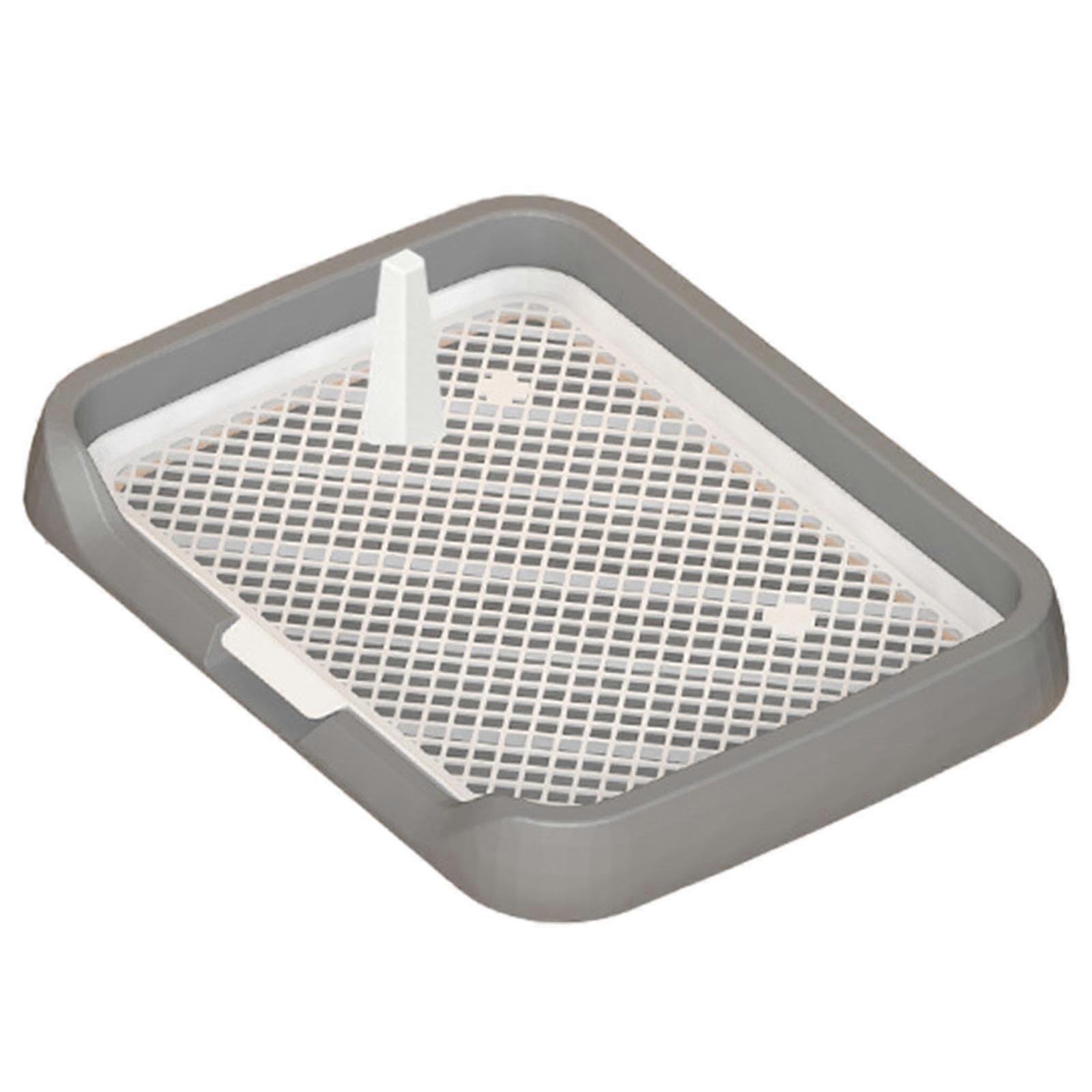 Dog Toilet, Removable Portable Potty Trainer, Removable Post for Small Animals, Rabbits, Puppies, Other Pets, Grey gray