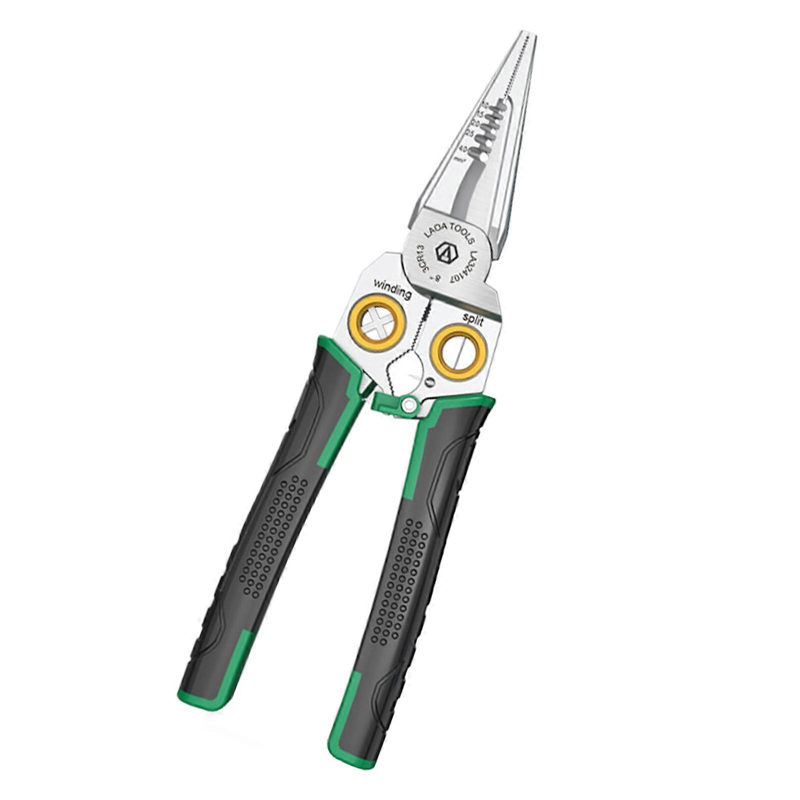 Electrician's Essential Comprehensive Wire Stripping Tool, Stainless Steel Pliers Suitable For Cutting And Scraping Wire Multicolor