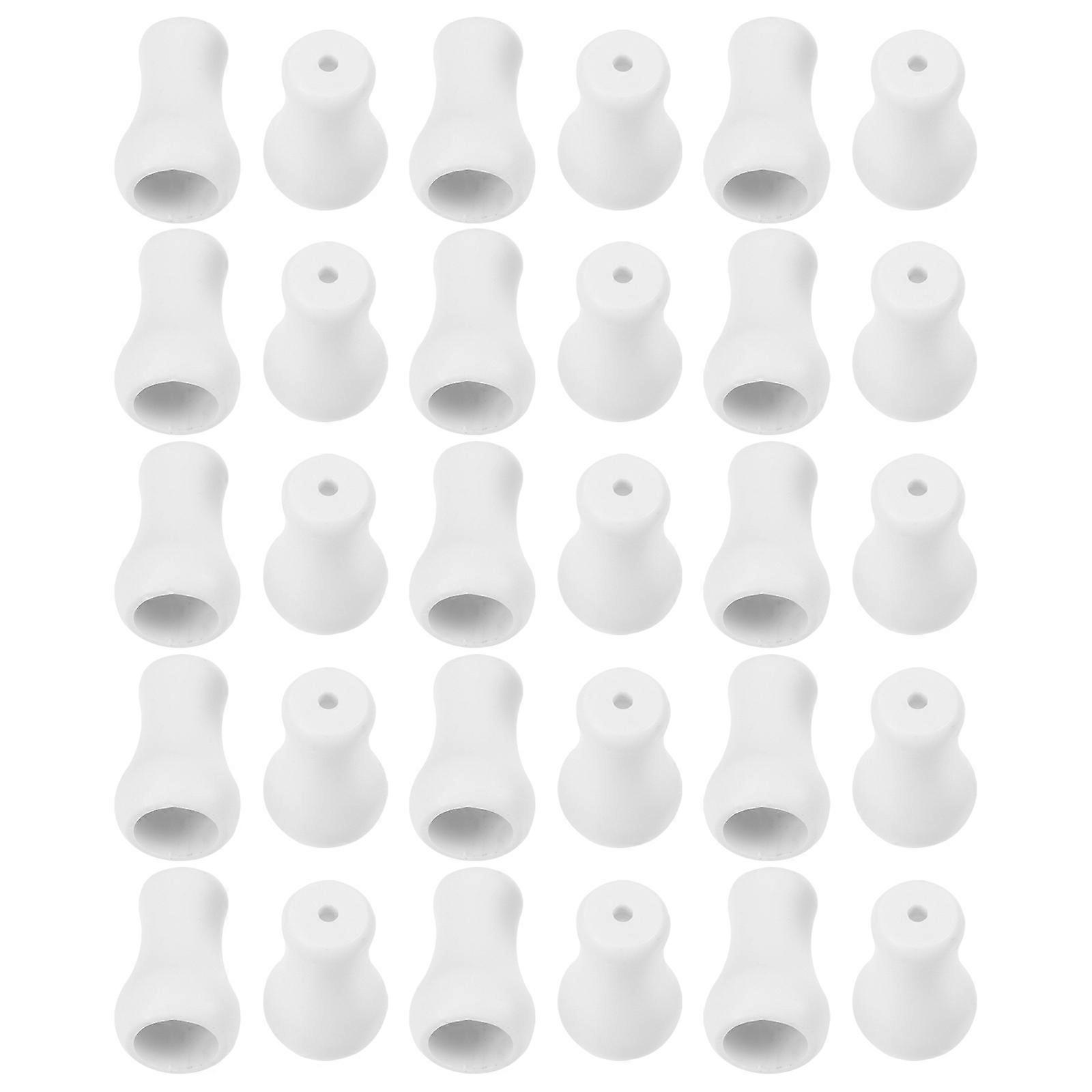 Window Blind Cord Tassels Curtain Tassel Charms Home Decoration White 2.54x1.65cm Simple Round 30Pcs